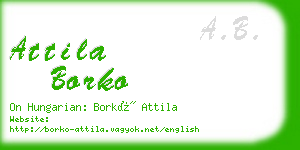 attila borko business card